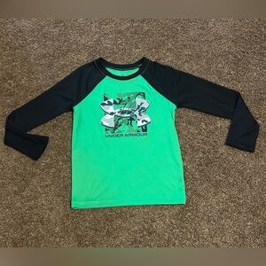 Under Armour Green and Black Long Sleeve Tee